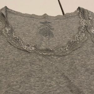 Faded Glory Tops - Gray lace neck tank top Faded Glory Tops - Gray lace neck tank top